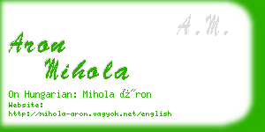 aron mihola business card